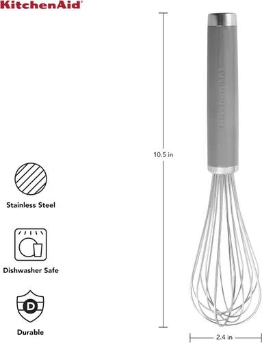 Miniatura 2 de KitchenAid Batidor clásico utilitario, 10.5 pulgadas, color gris