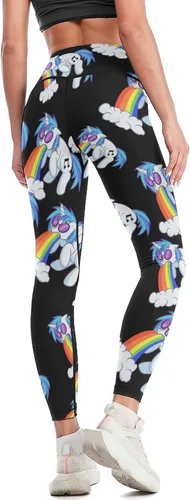 Miniatura 5 de Rainbow Vomiting Unicorn Workout Leggings for Women High Waisted Tummy Control Yoga Pants