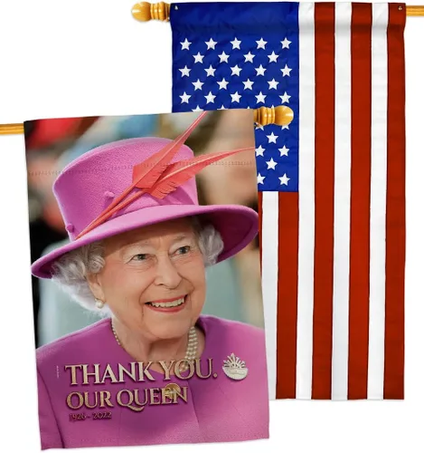 Bandera de "Thank You Our Queen House" - Paquete de dulces recuerdos conmemorativos de condolencias, duelo y apoyo de emoción positiva de Estados