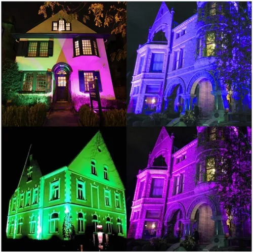Miniatura 7 de Iluminación de paisaje RGB de 6 W de bajo voltaje, 16 luces de paisaje que cambian de color, foco de color al aire libre de 12V ~ 24V para jardín