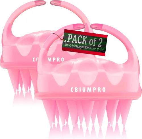 Miniatura 11 de Cbiumpro Paquete de 2 cepillos de champú masajeador de cuero cabelludo, cepillo exfoliante de silicona ultra suave para el crecimiento del cabello