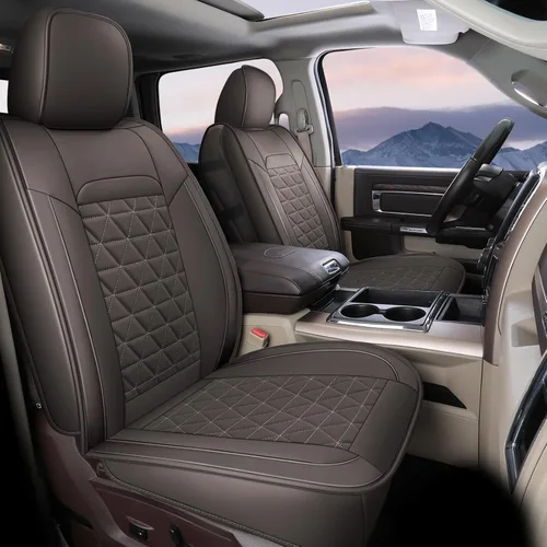 Miniatura 20 de Coverado Fundas de asiento delantero, fundas impermeables para asiento delantero de automóvil para camión compatibles con Dodge Ram 1500 2500 3500