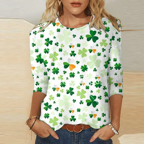 Miniatura 3 de ST. Patrick's Day Shirt Women Loose Fit St Paddys Day Shamrocks Clover T Shirts Tee Tops Festival Holiday Tshirt
