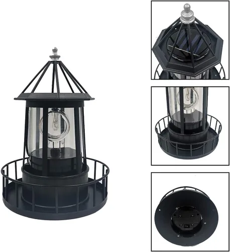 Miniatura 3 de CALIDAKA Faro LED con energía solar de 360 grados giratorio paisaje IP65 impermeable duradero giratorio al aire libre lámpara de luz solar colgante