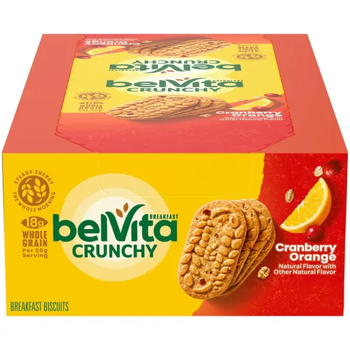 belVita Galletas de barras de desayuno, naranja arándano, 8 paquetes (4 galletas por paquete)