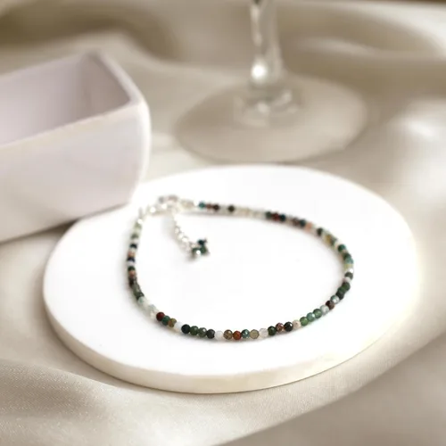 Miniatura 112 de Gempires - Pulseras de cuentas de piedras preciosas hechas a mano, ligeras, de cristal, para uso diario, hipoalergénicas, de 8 pulgadas, chapadas