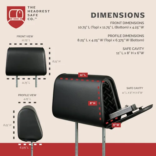 Miniatura 7 de El reposacabezas seguro HEADREST Vulcan de polipiel - Reposacabezas seguro para asiento del pasajero + reposacabezas para acompañante - Juego