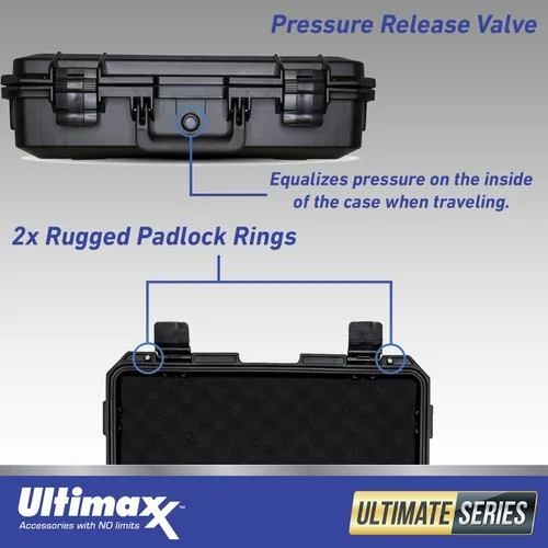 Miniatura 4 de Ultimaxx Estuche rígido impermeable con cerradura para todo tipo de clima, para uso con cámaras, drones, equipos de topografía, equipo de pesca