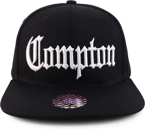 Miniatura 2 de Trendy Apparel Shop Gorra de béisbol extragrande XXL Old English Compton bordada Flatbill Snapback