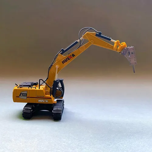 Miniatura 7 de Gemini & Genius - Excavadora de taladro resistente para obras de construcción, juguetes de vehículos a escala 1:60, excavadora y perforadora