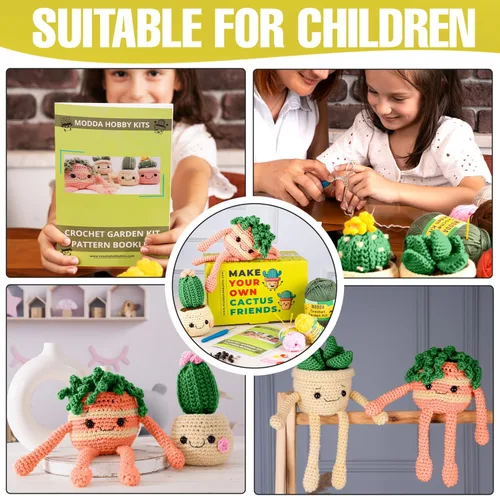 Miniatura 2 de MODDA Kit de ganchillo para principiantes, kit de inicio de ganchillo para principiantes con tutoriales en video fáciles de seguir, kits