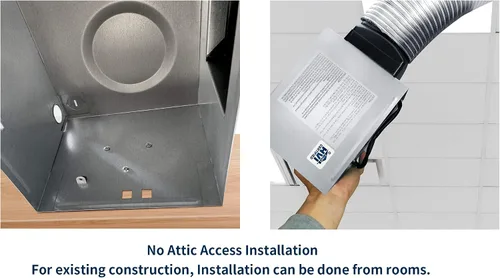Miniatura 4 de Tech Drive Ventilador de baño con luz de 50 CFM 1.0Sone No necesita acceso al ático, ventilación de baño muy silenciosa y ventilador de escape