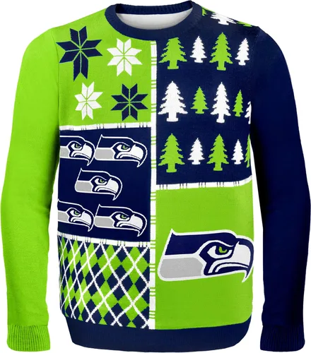 Miniatura 8 de FOCO NFL Unisex-Adult NFL Busy Block Ugly Sweater Bloque ocupado