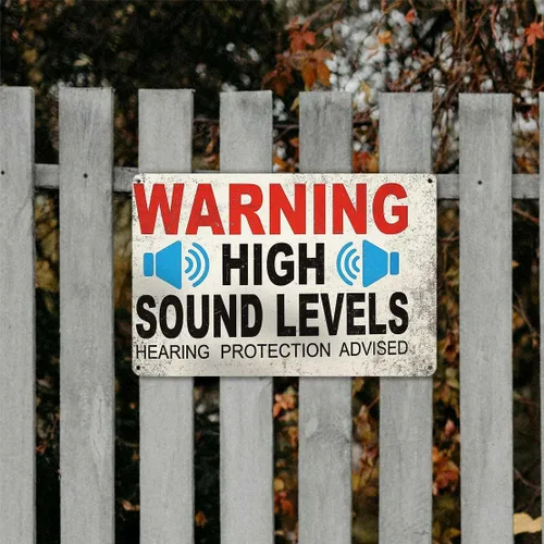Miniatura 4 de Funny Metal Signs Posters HIGH SOUND LEVELS Sign Wall Art for Yard Sign Outdoor Lawn Garden Home Decor 8X12inch