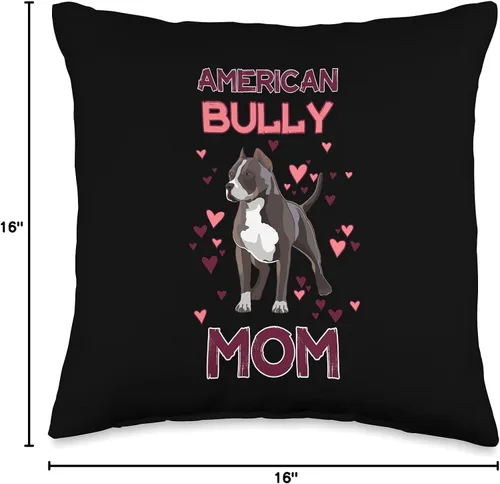 Miniatura 4 de Funny American Bully Mom Quote Designs Mom American Bully Lover for Owner - Almohada (16.0 x 16.0 in), multicolor