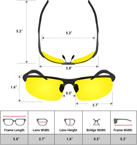 Miniatura 4 de BLUPOND Gafas amarillas para hombres y mujeres – Gafas de seguridad antiempañamiento semipolarizadas para protección ocular definitiva Lentes