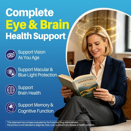 Miniatura 3 de Suplemento de luteína y zeaxantina, gomitas para la salud ocular, fórmula basada en AREDS2, Omega-3, zinc, enfoque cerebral y aprendizaje, apoyo