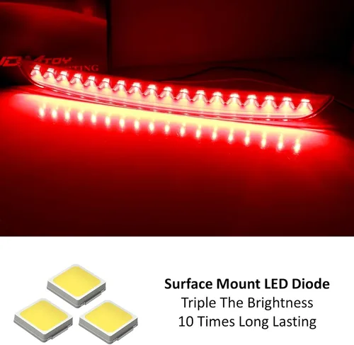 Miniatura 3 de iJDMTOY OEM Spec lente rojo oscuro completo LED tapa del maletero tercer conjunto de barra de luz de freno compatible con Audi TT Coupe 2008-2015
