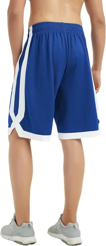 Miniatura 15 de TopTie Pantalones cortos de baloncesto de malla de 7 pulgadas con bolsillos para hombre, pantalones cortos deportivos activos de 2 tonos, pantalones