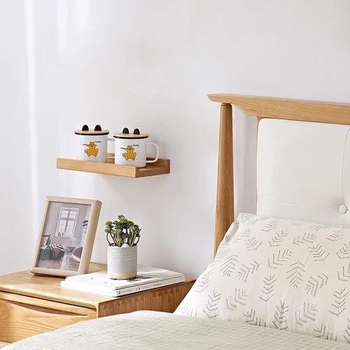 Miniatura 4 de Estantes flotantes montados en la pared, estante de madera de roble macizo de 12 pulgadas para decoración y almacenamiento, repisa de fotos
