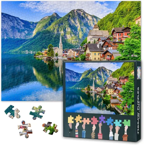 Miniatura 9 de Rompecabezas de Venecia para adultos de 1000 piezas, rompecabezas del Gran Canal, Basílica de Santa María Della Sa, rompecabezas para adultos