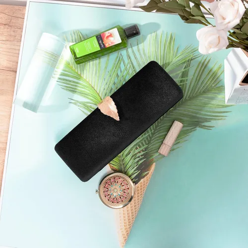 Miniatura 9 de Hupifaz Bolso de mano de noche - Pequeño bolso de mano para mujer, boda y fiesta, bolso de noche formal para mujer, Blanco