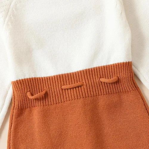 Miniatura 9 de Ursobutegl Mameluco de punto para bebé niña, suéter de manga larga, bordado floral, mameluco cálido, ropa de otoño e invierno