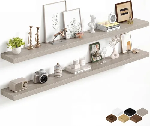 Miniatura 89 de Fun Memories Estantes flotantes de 16 pulgadas para pared, estantes de 8 pulgadas de profundidad para baño, dormitorio, cocina, montaje en pared