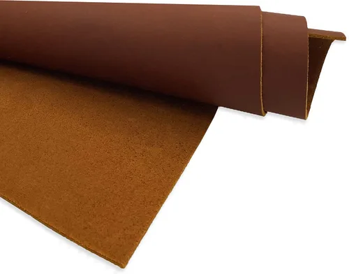Muse Craft Flawless 12" x 24" 5-6 onzas cuero marrón oscuro para repujado acabado cuero de vacuno de grano completo importado grado A piel 1.8-2.1mm