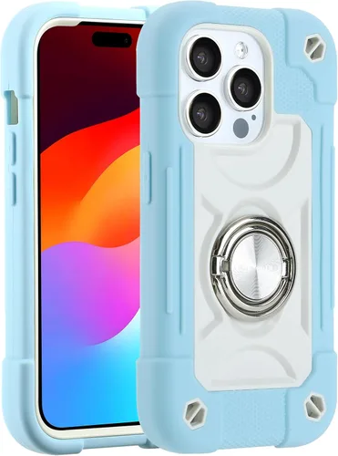 Miniatura 131 de MARKILL Funda compatible con iPhone 15 de 6.1 pulgadas con soporte integrado, [grado militar resistente de cuerpo completo] protección contra Rosa