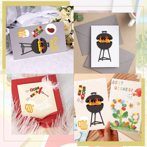 Miniatura 7 de GLOBLELAND Herramientas para asar a la parrilla, troqueles de corte para hacer tarjetas, troqueles de corte de barbacoa de primavera para bricolaje