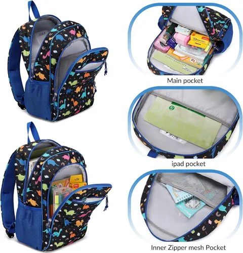 Miniatura 5 de Ryushoyo Mochila infantil para niños y niñas, mochila para niños y niñas, para jardín de infantes, 2 tamaños con correa para el pecho, Black
