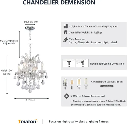 Miniatura 2 de Candelabros modernos de cristal para comedor, pequeños cristales para dormitorio, comedor, pasillo, isla de cocina, baño, armario