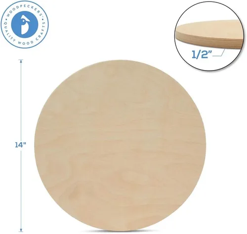 Miniatura 2 de Círculos de madera 14 pulgadas 1/2 pulgada de grosor, placas de abedul sin acabado, paquete de 3 círculos de madera para manualidades y rondas