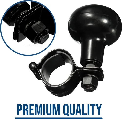 Miniatura 5 de Zento Pomos de Dirección Clásicos Negros Ajuste Universal Volante de Vehículo Suicide Spinner Manijas de Calidad Premium