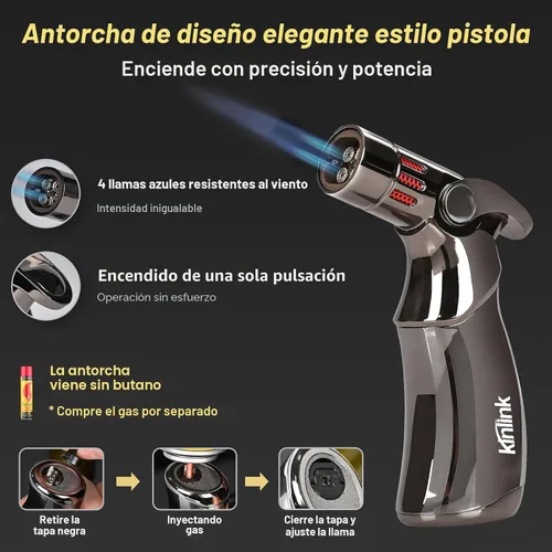 Miniatura 2 de Kit de ahumador de whisky con antorcha, sin butano, chips de madera de 6 sabores, 2 vasos de whisky, 2 moldes redondos para cubitos de hielo, kit