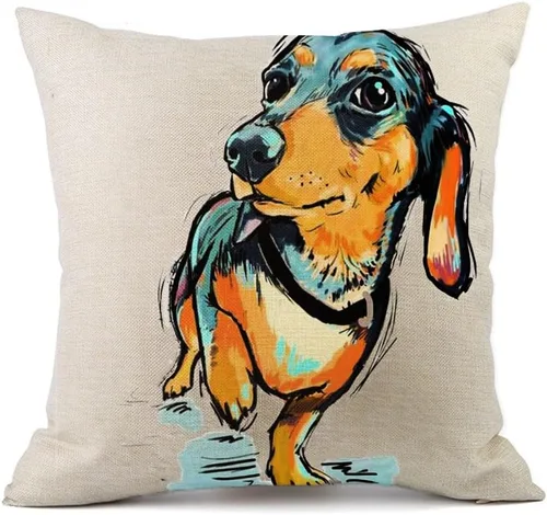 Miniatura 12 de Fundas de almohada con diseño de perro. fundas de cojín de algodón y lino para decorar hogares sofá de 18 x 18 pulgadas Pit Bull-m