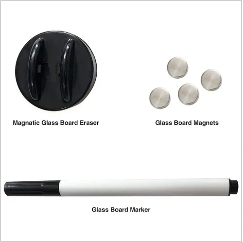 Miniatura 6 de Fab Glass and Mirror - Pizarrón magnético de vidrio con borrador, Negro