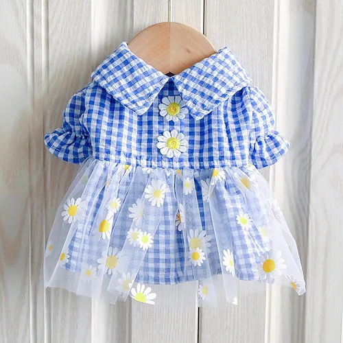 Miniatura 6 de Ropa para perro, vestido floral para perros pequeños, niña, de verano, lindo vestido de princesa con lazo, Yorkies Chihuahua, ligero, transpirable