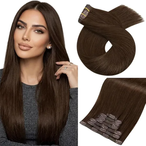 Miniatura 11 de Moresoo - Extensiones de cabello humano con pinzas, sin costuras, con trama, de poliuretano, invisible, cabello humano real, color rubio platino, 7