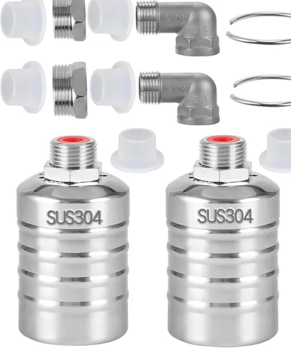 Miniatura 2 de Danbark Válvula de flotador de acero inoxidable, control automático de nivel de agua con soporte de montaje, apagado automático para canales