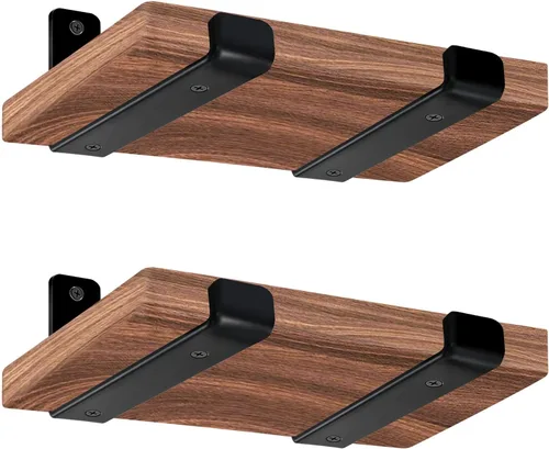 Paquete de 4 soportes de estante de labio J de 5.5 pulgadas de largo x 4 pulgadas de alto x 1.5 pulgadas de ancho, soporte de estante flotante de