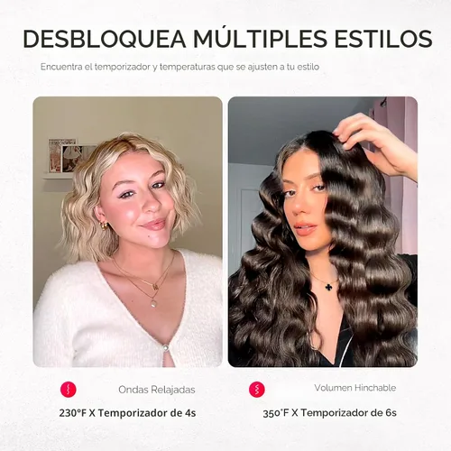 Miniatura 4 de Rizador de Cabello Ondulador de TYMO ROVY - Varita Onduladora de Playa para Cabello de 1.25 Pulgadas, Rizador de Ondas Profundas Iónico con Cerámica