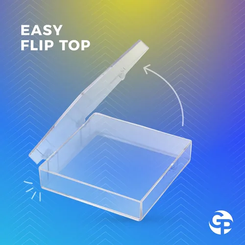 Miniatura 5 de Clear Hinged Caja de plástico 2 9/16" L x 2 9/16" W x 3/4" H – 20 piezas por pack