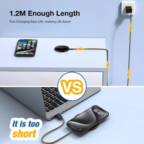 Miniatura 7 de Cargador inalámbrico magnético para iPhone: compatible con cargador Magsafe iPhone 17 16 15 14 13 12 Series y Airpods 4 3 2 Pro Fast 15W Max carga