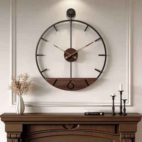 Cuspin Reloj de pared grande de 30 pulgadas, diseño moderno de granja, reloj de pared con batería para decoración de sala de estar, esfera de madera