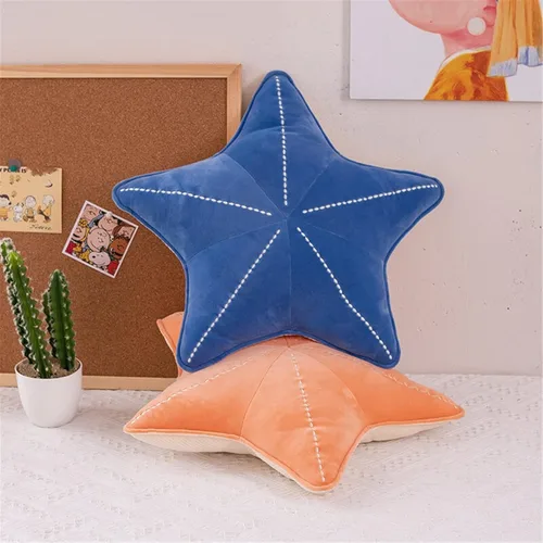 Miniatura 4 de Almohada de concha de estrella de mar para suelo, sofá, cojín de lectura (naranja, 19.6 pulgadas)