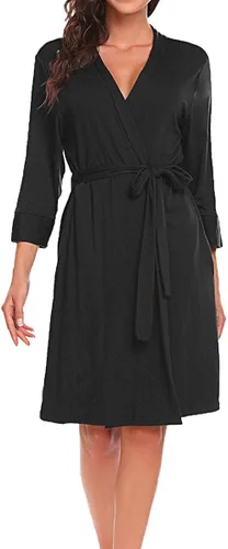 Miniatura 2 de Bluetime - Bata de algodón para mujer, kimono corto de algodón para usar como ropa para dormir o para relajarse.