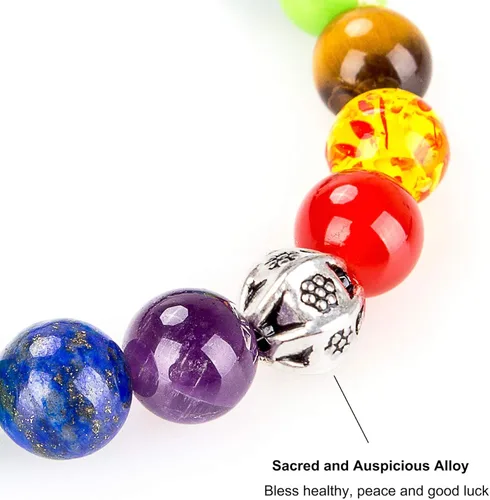 Miniatura 6 de Joyería, collar de pulsera de 7 chakras de árbol de la vida de 4.252in de color turquesa, Piedra, Piedra