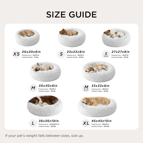 Miniatura 7 de Bedsure - Cama relajante para perros grandes, lavable, tipo dona, antideslizante, redonda, afelpada, mullida, de piel sintética, para mascotas Gris